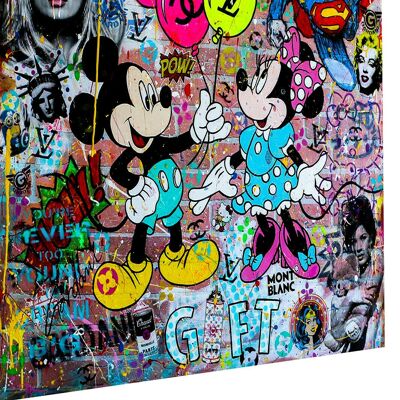 Micky Maus Pop Art  Kunst Leinwand Bilder Wandbilder - Hochformat - 80 x 60 cm