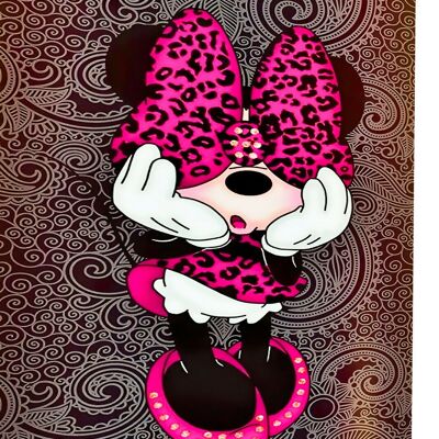 Leinwand Pop Art Minnie Maus Bilder Wandbilder - Hochformat - 75 x 50 cm