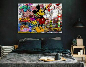Pop Art Mickey Mouse Graffiti Tableaux sur Toile - Format Paysage - 40 x 30 cm 2