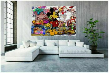 Pop Art Mickey Mouse Graffiti Tableaux sur Toile - Format Paysage - 40 x 30 cm 3