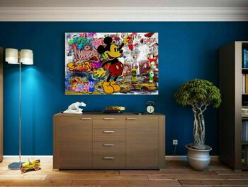 Pop Art Mickey Mouse Graffiti Tableaux sur Toile - Format Paysage - 40 x 30 cm 5