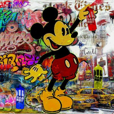 Pop Art Micky Maus Graffiti Leinwand Bilder Wandbilder - Querformat - 60 x 40 cm