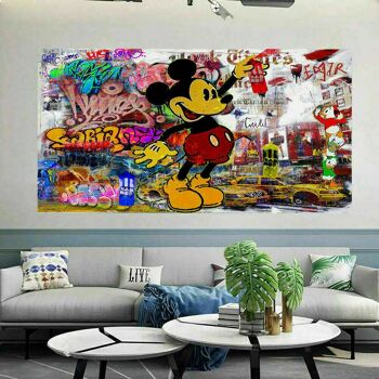 Pop Art Mickey Mouse Graffiti Toile Tableaux Décoration Murale - Format Paysage - 60 x 40 cm 4