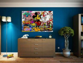 Pop Art Mickey Mouse Graffiti Toile Tableaux Décoration Murale - Format Paysage - 160 x 120 cm 5