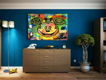 Pop Art Mickey Mouse Décoration murale sur toile humoristique - Format paysage - 100 x 75 cm 5