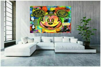 Pop Art Mickey Mouse Décoration murale sur toile humoristique - Format paysage - 75 x 50 cm 3