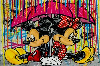 Tableau Pop Art Mickey Mouse Minnie sur Toile - Format Paysage - 60 x 40 cm 2