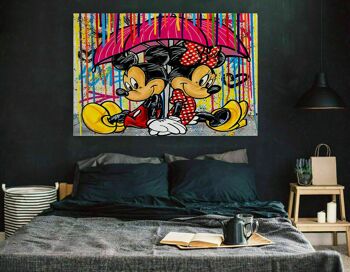 Tableau Pop Art Mickey Mouse Minnie sur Toile - Format Paysage - 60 x 40 cm 3