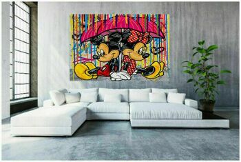 Tableau Pop Art Mickey Mouse Minnie sur Toile - Format Paysage - 60 x 40 cm 4