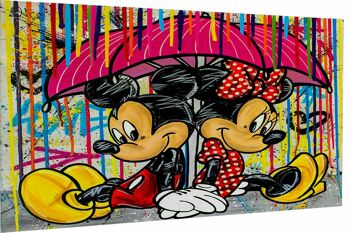 Tableau Pop Art Mickey Mouse Minnie sur Toile - Format Paysage - 90 x 60 cm 1