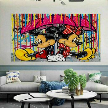 Tableau Pop Art Mickey Mouse Minnie sur Toile - Format Paysage - 100 x 75 cm 5