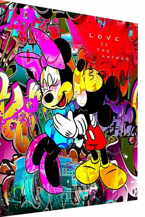 Pop Art Micky Maus Minnie Leinwand Bilder Wandbilder - Hochformat - 120 x 80 cm