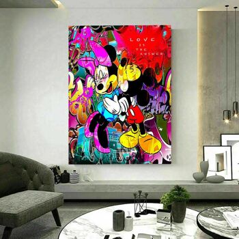 Pop Art Mickey Mouse Minnie Toile Tableaux Décoration Murale - Format Portrait - 180 x 100 cm 5