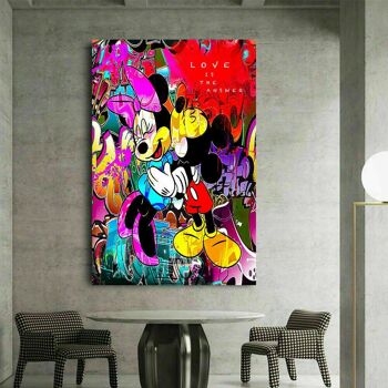 Pop Art Mickey Mouse Minnie Toile Tableaux Décoration Murale - Format Portrait - 80 x 60 cm 4