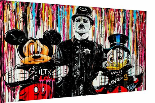 Micky Maus Donald  Pop Art  Kunst Leinwand Wandbilder - Querformat - 40 x 30 cm