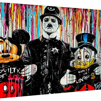 Micky Maus Donald  Pop Art  Kunst Leinwand Wandbilder - Querformat - 40 x 30 cm