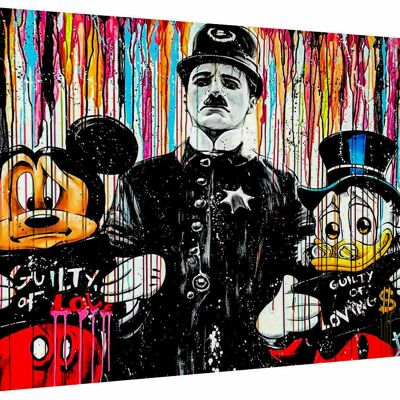 Micky Maus Donald  Pop Art  Kunst Leinwand Wandbilder - Querformat - 60 x 40 cm