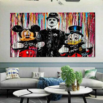 Décoration murale sur toile Mickey Mouse Donald Pop Art - Paysage - 60 x 40 cm 5