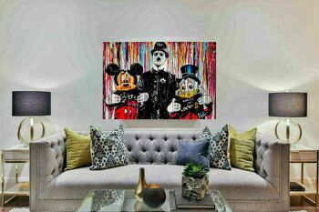 Décoration murale sur toile Mickey Mouse Donald Pop Art - Paysage - 100 x 75 cm 3