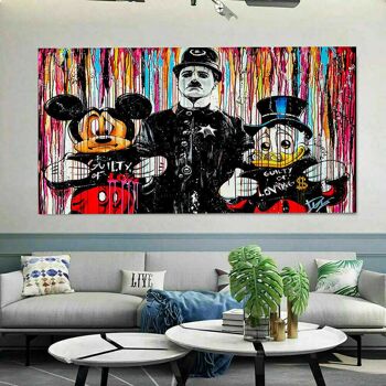 Décoration murale sur toile Mickey Mouse Donald Pop Art - Paysage - 180 x 100 cm 5