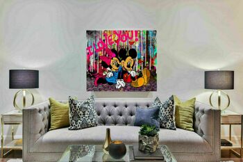 Mickey Mouse Pop Art Toile Tableaux Mur Photos - Format Paysage - 120 x 80 cm 2