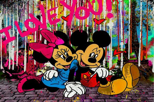 Micky Maus Pop Art  Kunst Leinwand Bilder Wandbilder - Querformat - 180 x 90 cm