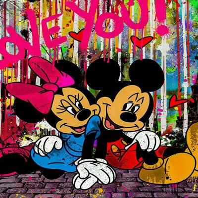 Cuadro en Lienzo Mickey Mouse Pop Art - Formato Paisaje - 75 x 50 cm