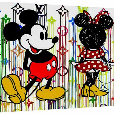 Leinwand Pop Art Micky Maus Bilder Wandbilder - Querformat - 90 x 60 cm