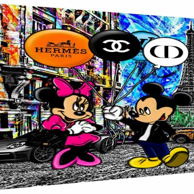 Pop Art Micky Maus Marken Leinwand Bilder Wandbilder - Querformat - 40 x 30 cm