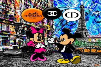 Pop Art Mickey Mouse Marques Tableaux sur Toile - Format Paysage - 40 x 30 cm 2