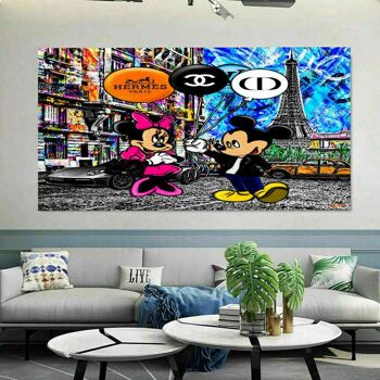 Pop Art Mickey Mouse Marques Tableaux sur Toile - Format Paysage - 90 x 60 cm 5