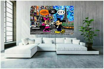 Pop Art Mickey Mouse Marques Tableaux sur Toile - Format Paysage - 160 x 120 cm 4