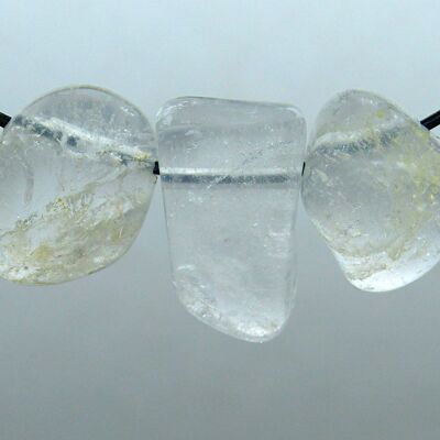 Rock crystal from the Himalayas, drilled, pendant, 3 pieces