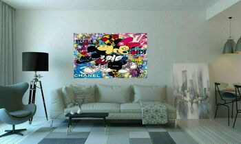 Pop Art Mickey Mouse Amour Tableaux sur Toile - Format Paysage - 90 x 60 cm 5