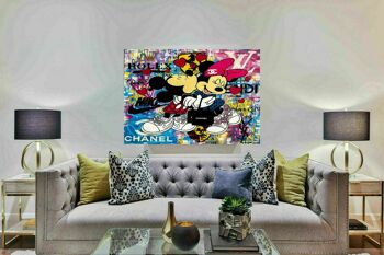 Pop Art Mickey Mouse Amour Tableaux sur Toile - Format Paysage - 75 x 50 cm 4