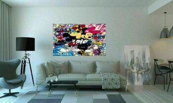 Pop Art Mickey Mouse Amour Tableaux sur Toile - Format Paysage - 75 x 50 cm 5