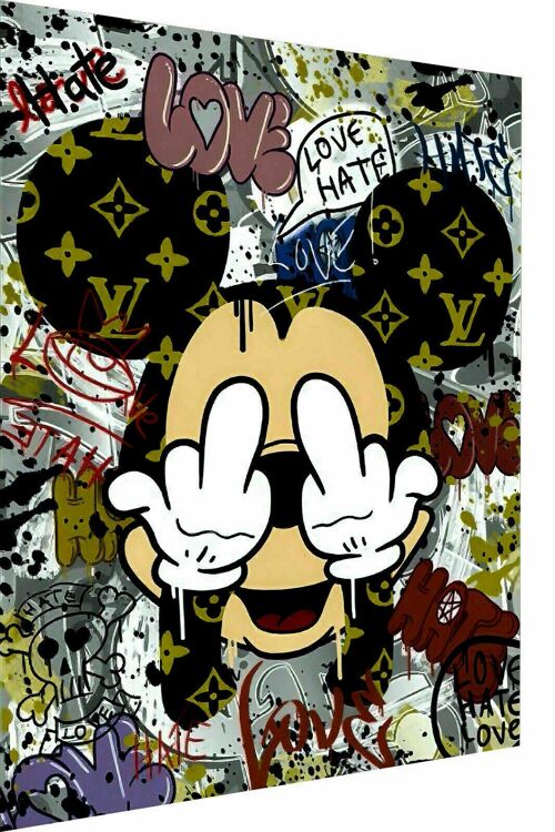 Pop Art Micky Maus Funny Leinwand Bilder Wandbilder - Hochformat - 90 x 60 cm