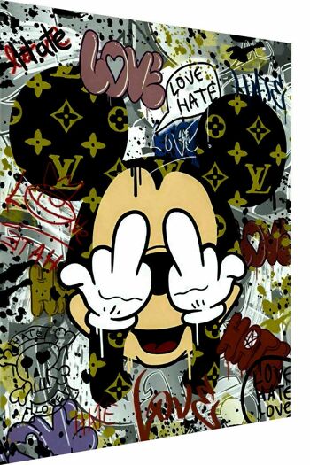 Pop Art Mickey Mouse Funny Canvas Picture Wall Art - Format Portrait - 90 x 60 cm 1