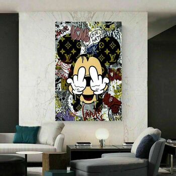Pop Art Mickey Mouse Funny Canvas Picture Wall Art - Format Portrait - 90 x 60 cm 4