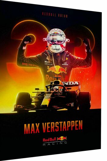 Tableaux sur toile F1 Formula 1 Max Verstappen - format portrait - 90 x 60 cm 1