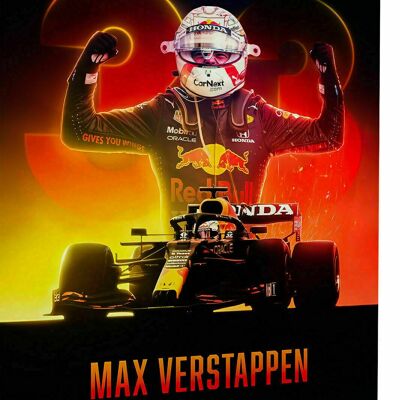 Leinwand F1 Formel1 Max Verstappen Bilder Wandbilder  - Hochformat - 90 x 60 cm