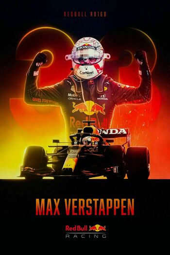 Tableaux sur toile F1 Formula 1 Max Verstappen - format portrait - 90 x 60 cm 2