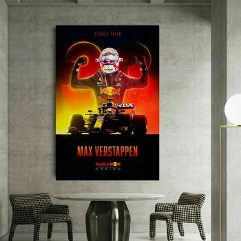 Tableaux sur toile F1 Formula 1 Max Verstappen - format portrait - 90 x 60 cm 4