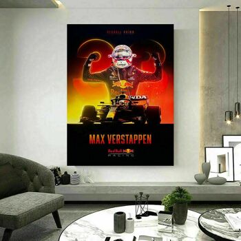 Tableaux sur toile F1 Formula 1 Max Verstappen - format portrait - 90 x 60 cm 5