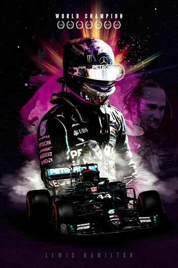 Toile F1 Formula 1 Lewis Hamilton Pictures Wall Art - Portrait - 40 x 30 cm 2