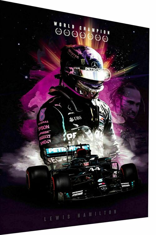 Leinwand F1 Formel1 Lewis Hamilton Bilder Wandbilder  - Hochformat - 60 x 40 cm