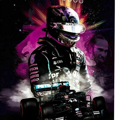 Leinwand F1 Formel1 Lewis Hamilton Bilder Wandbilder  - Hochformat - 90 x 60 cm