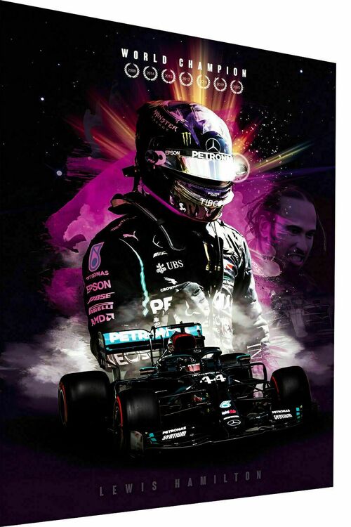 Leinwand F1 Formel1 Lewis Hamilton Bilder Wandbilder  - Hochformat - 180 x 90 cm