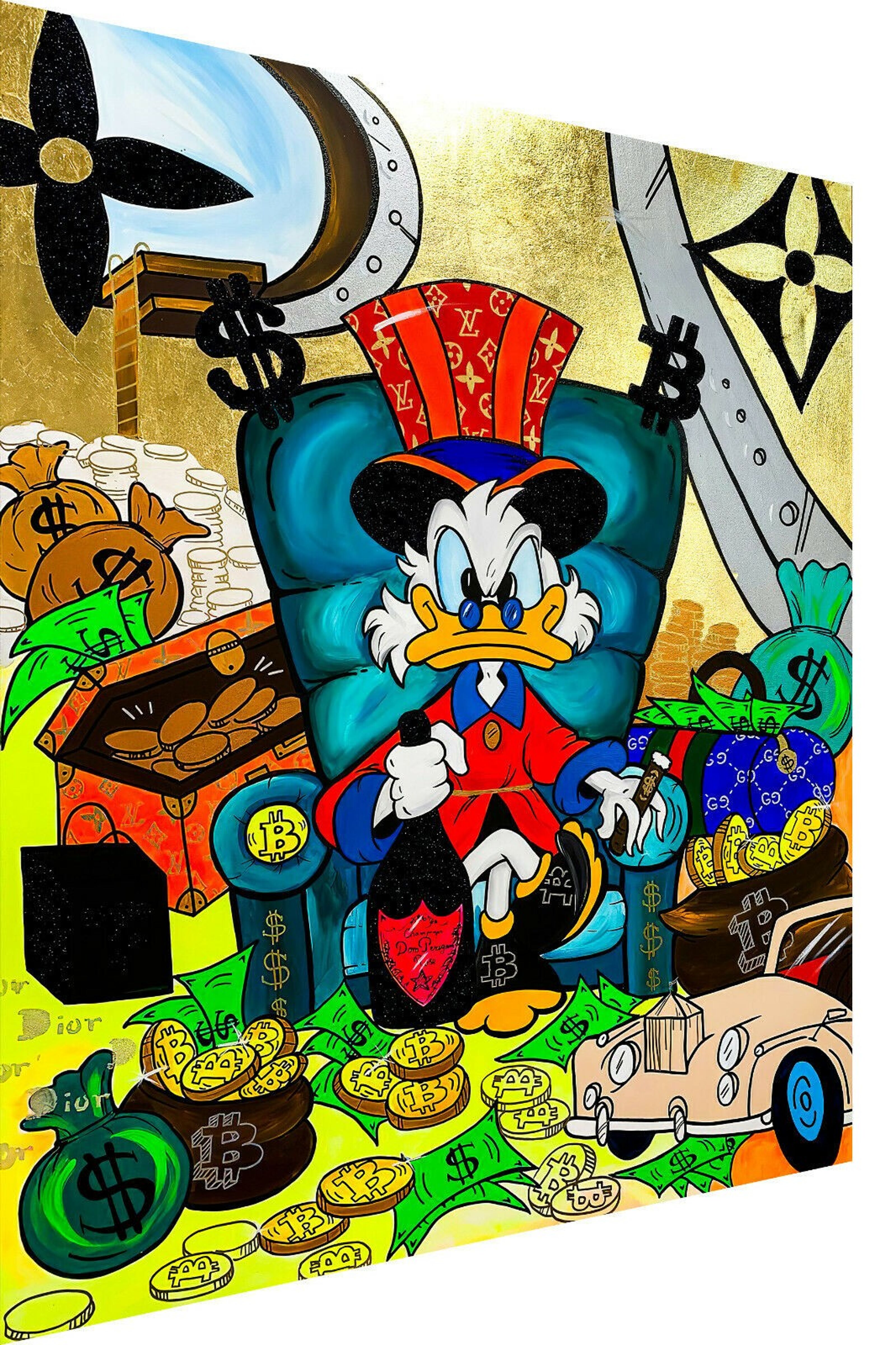 Compra Pop Art Scrooge McDuck King Canvas Wall Art - Ritratto - 100 x 75 cm  all'ingrosso