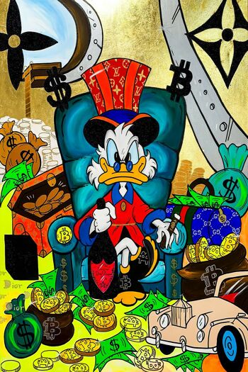 Toile Pop Art Scrooge McDuck King - Portrait - 100 x 75 cm 2